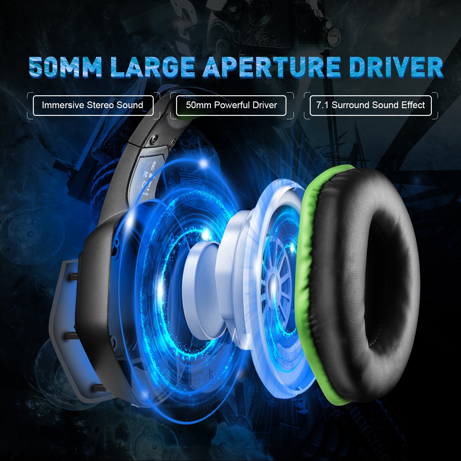 EKSA E1000 Noise Cancelling 7.1 Surround Wired USB Gaming Headset